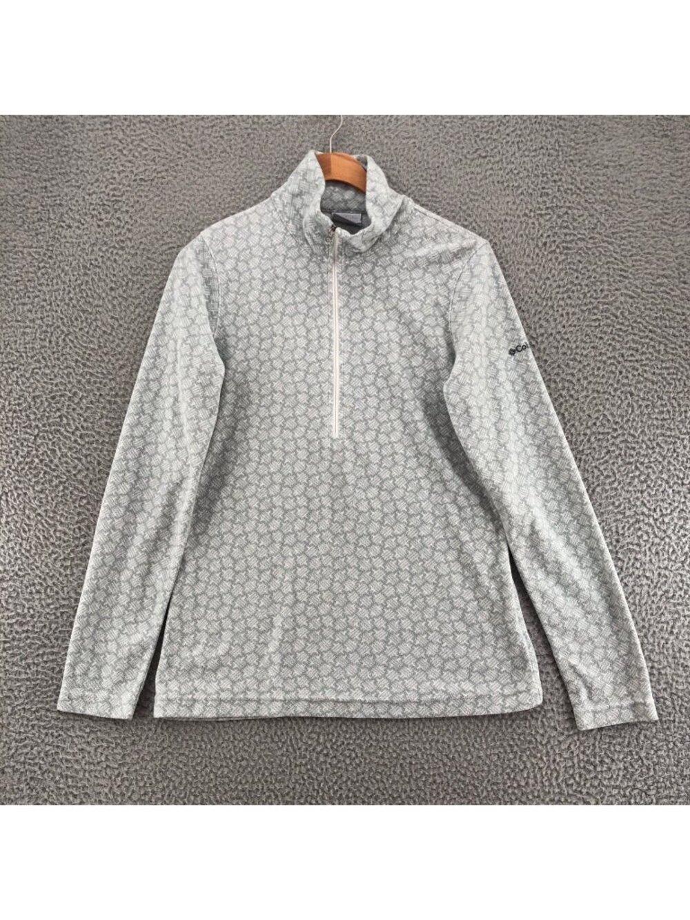 Columbia Jacket Womens Small Gray Hatch Fleece 1/2 Zip Mock Neck Long Sleeves